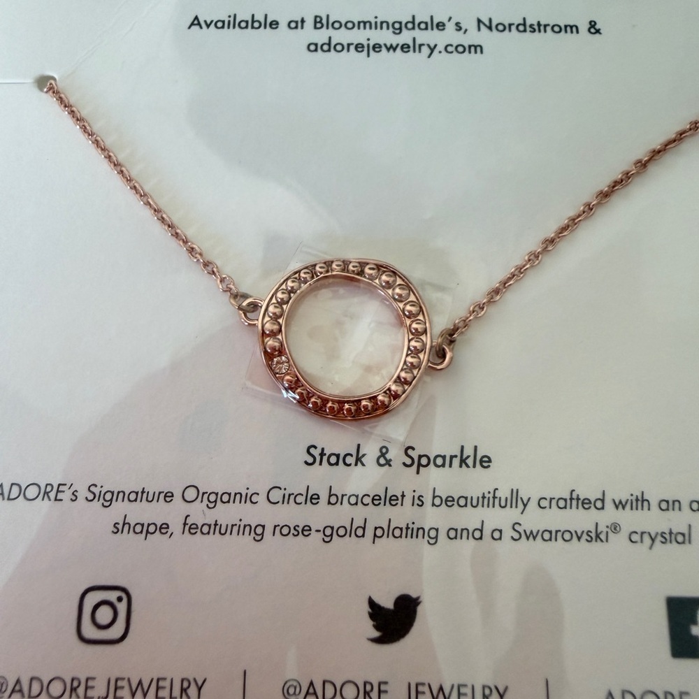 Adore Rose Gold Circle Necklace - Picture 2 of 4